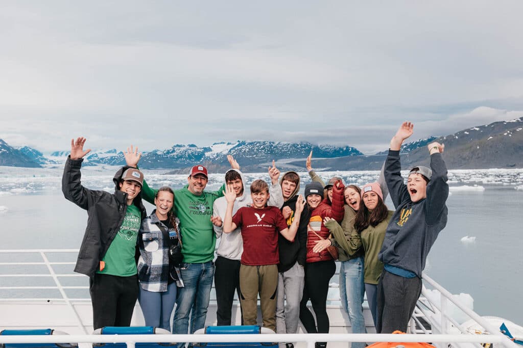 Group photo on the boat